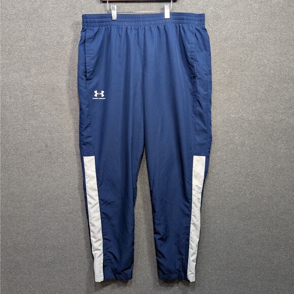 Under Armour UA Vital Track Pants Mens XL Woven Loose Windbreaker Mesh Navy - Picture 1 of 12